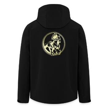 Reiten Pferd Silhouette - Recycelte Männer Softshell-Jacke von Stanley/Stella - Schwarz - Hinten - AI Model Male 185 light (185cm)