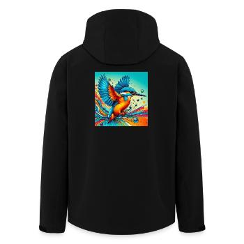 Eisvogel - Recycelte Männer Softshell-Jacke von Stanley/Stella - Schwarz - Hinten - AI Model Male 185 light (185cm)
