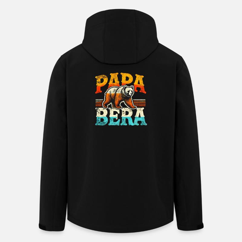Papa Bear Retro Style, Fathers  - Men’s Recycled Softshell Jacket by Stanley/Stella - black