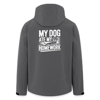 Mein Hund hat meine Hausaufgaben gefressen - Recycelte Männer Softshell-Jacke von Stanley/Stella - Anthrazit - Hinten - AI Model Male 185 light (185cm)
