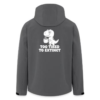 Kaffee-Dino: Zu müde zum Aussterben - Recycelte Männer Softshell-Jacke von Stanley/Stella - Anthrazit - Hinten - AI Model Male 185 light (185cm)