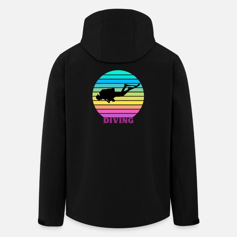 Diving Retro - Men’s Recycled Softshell Jacket by Stanley/Stella - black
