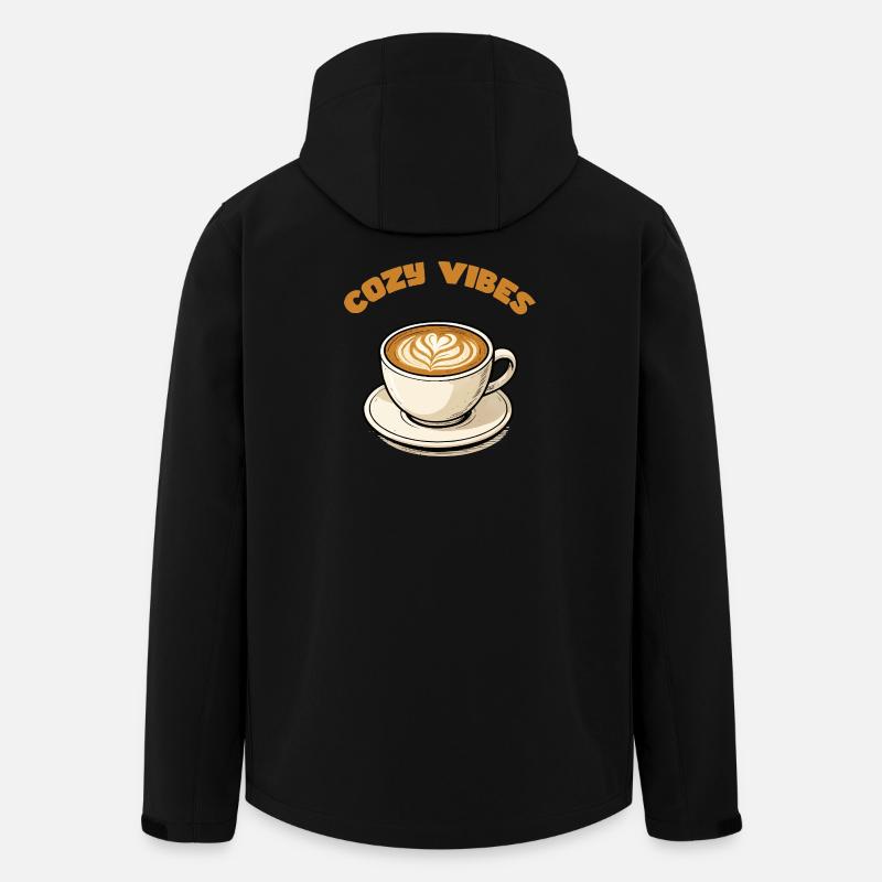 Kaffee Kuschelvibes - Recycelte Männer Softshell-Jacke von Stanley/Stella - Schwarz