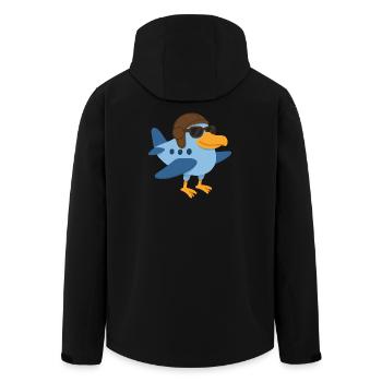 Ein Supervogelflugzeug - Recycelte Männer Softshell-Jacke von Stanley/Stella - Schwarz - Hinten - AI Model Male 185 light (185cm)
