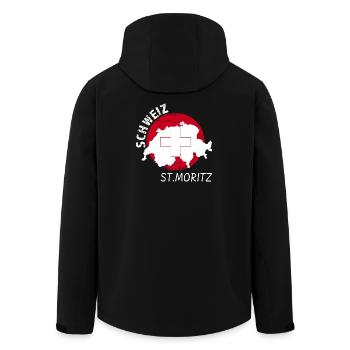 St. Moritz - Recycelte Männer Softshell-Jacke von Stanley/Stella - Schwarz - Hinten - AI Model Male 185 light (185cm)