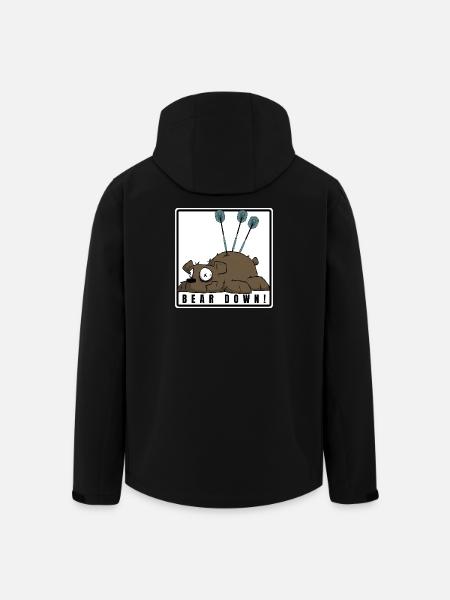 Lustiges Darts Comic Motiv. BEAR DOWN ! - Recycelte Männer Softshell-Jacke von Stanley/Stella - Schwarz