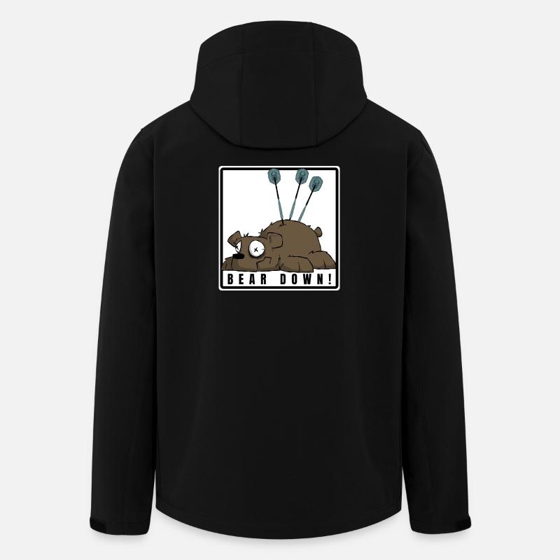 Lustiges Darts Comic Motiv. BEAR DOWN ! - Recycelte Männer Softshell-Jacke von Stanley/Stella - Schwarz