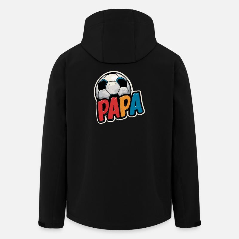 Papa Fußball Ball - Recycelte Männer Softshell-Jacke von Stanley/Stella - Schwarz