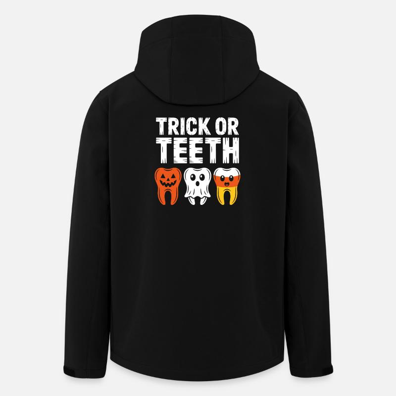 Trio d’Halloween Trick or Teeth - Veste softshell homme en polyester recyclé Stanley/Stella - noir
