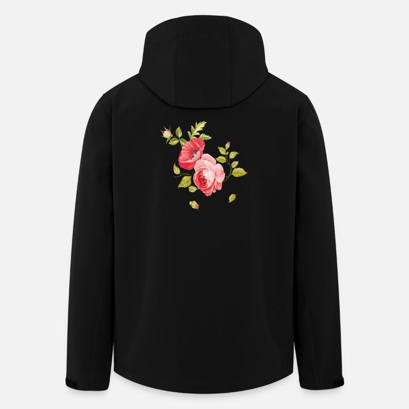 Bouquet de roses - Veste softshell homme en polyester recyclé Stanley/Stella - noir