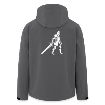 Ombre Silhouette du Chevalier Noir - Veste softshell homme en polyester recyclé Stanley/Stella - charbon - Dos - AI Model Male 185 light (185cm)
