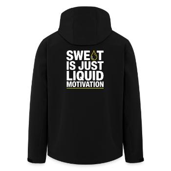 Sweat Is Just Liquid Motivation – Gym Saying - Men’s Recycled Softshell Jacket by Stanley/Stella - black - Back - AI Model Male 185 light (185cm)