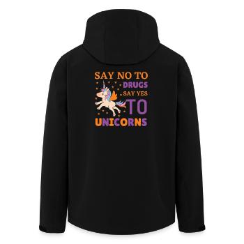 No drugs yes to unicorns - Recycelte Männer Softshell-Jacke von Stanley/Stella - Schwarz - Hinten - AI Model Male 185 light (185cm)