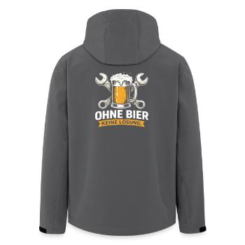 Pas de solution sans bière – Camiseta Beer & Tools - Veste softshell homme en polyester recyclé Stanley/Stella - charbon - Dos - AI Model Male 185 light (185cm)