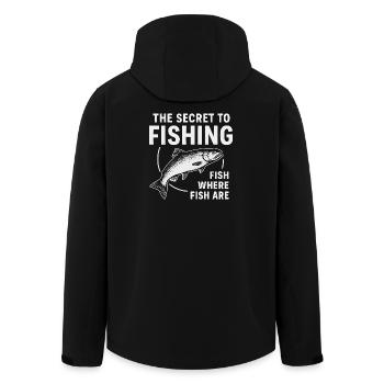 Le secret de la pêche : l’humour de la pêche à la pêche - Veste softshell homme en polyester recyclé Stanley/Stella - noir - Dos - AI Model Male 185 light (185cm)