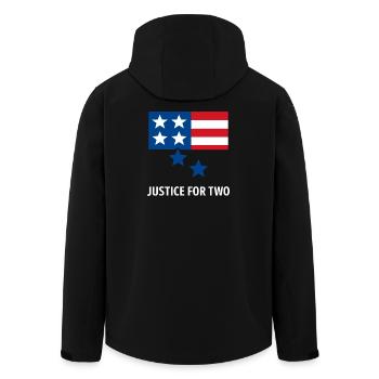 Justice For Two - Recycelte Männer Softshell-Jacke von Stanley/Stella - Schwarz - Hinten - AI Model Male 185 light (185cm)