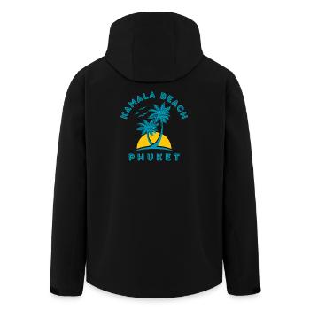 Kamala Beach Phuket Sonnenuntergangspalme - Recycelte Männer Softshell-Jacke von Stanley/Stella - Schwarz - Hinten - AI Model Male 185 light (185cm)