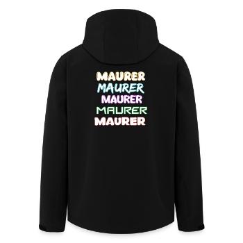 Beruf Maurer - Recycelte Männer Softshell-Jacke von Stanley/Stella - Schwarz - Hinten - AI Model Male 185 light (185cm)