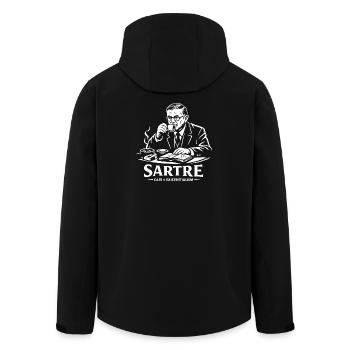 Sartre Café Existentialism - Men’s Recycled Softshell Jacket by Stanley/Stella - black - Back - AI Model Male 185 light (185cm)