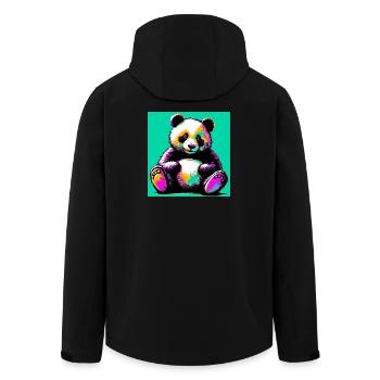 Panda - Recycelte Männer Softshell-Jacke von Stanley/Stella - Schwarz - Hinten - AI Model Male 185 light (185cm)