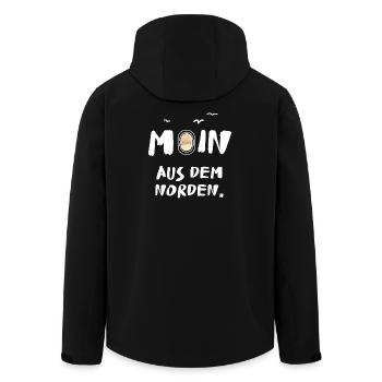moin aus dem norden - Recycelte Männer Softshell-Jacke von Stanley/Stella - Schwarz - Hinten - AI Model Male 185 light (185cm)
