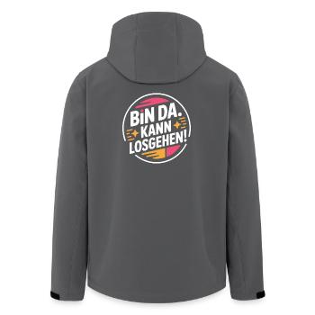 Bin Da Kann Losgehen JGA Büro Malle Festival Party - Recycelte Männer Softshell-Jacke von Stanley/Stella - Anthrazit - Hinten - AI Model Male 185 light (185cm)