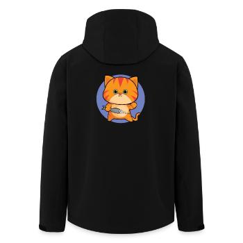 Chat tigré amical aux yeux verts - Veste softshell homme en polyester recyclé Stanley/Stella - noir - Dos - AI Model Male 185 light (185cm)