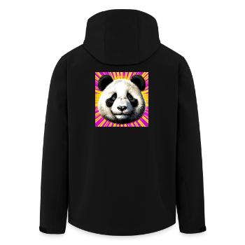 panda - Men’s Recycled Softshell Jacket by Stanley/Stella - black - Back - AI Model Male 185 light (185cm)