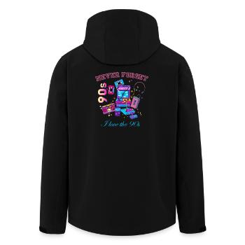 Retro 90s never forget - Men’s Recycled Softshell Jacket by Stanley/Stella - black - Back - AI Model Male 185 light (185cm)