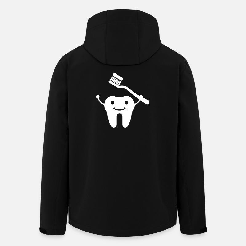 Tooth with toothbrush - Men’s Recycled Softshell Jacket by Stanley/Stella - black