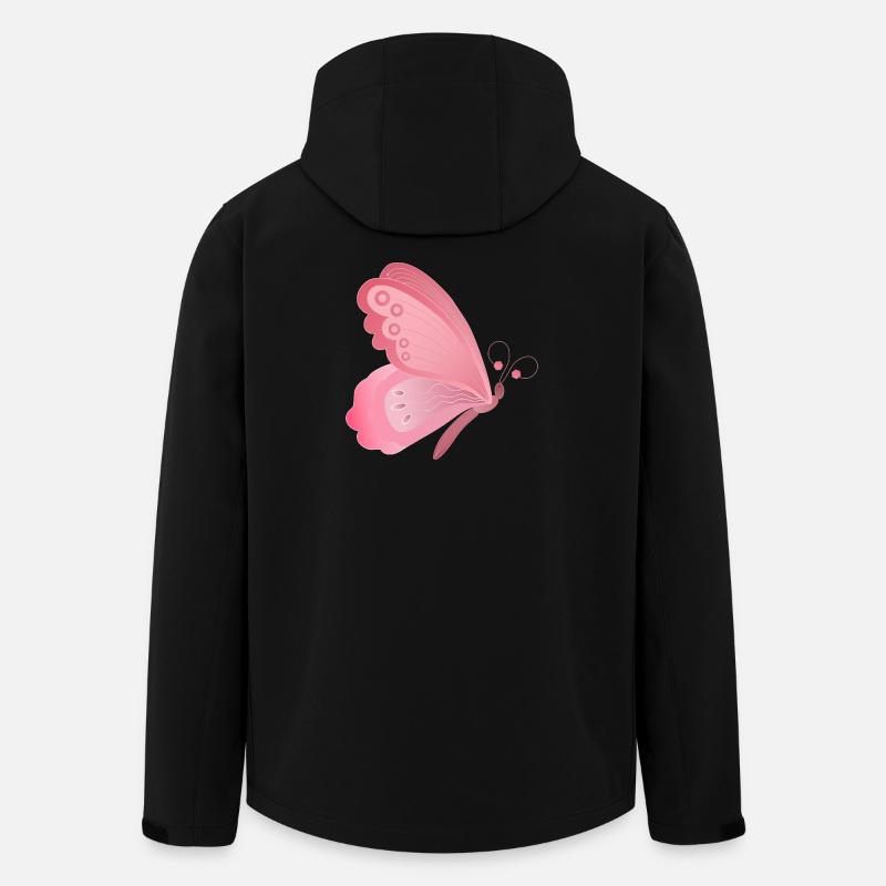 Pink Butterfly Wing Design - Men’s Recycled Softshell Jacket by Stanley/Stella - black