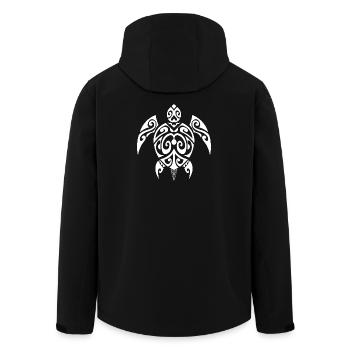 Schildkröte-2-weiß - Recycelte Männer Softshell-Jacke von Stanley/Stella - Schwarz - Hinten - AI Model Male 185 light (185cm)