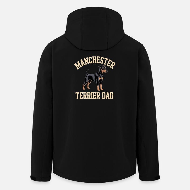 Manchester Terrier Dad Geschenk - Recycelte Männer Softshell-Jacke von Stanley/Stella - Schwarz