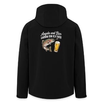 Forelle Angeln Und Bier - Recycelte Männer Softshell-Jacke von Stanley/Stella - Schwarz - Hinten - AI Model Male 185 light (185cm)