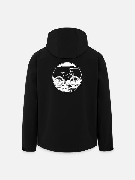 Mountain Biking Drawing - Men’s Recycled Softshell Jacket by Stanley/Stella - black