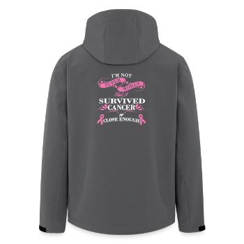 Super Frau überlebte Krebs T-Shirt - Recycelte Männer Softshell-Jacke von Stanley/Stella - Schwarz - Hinten - AI Model Male 185 light (185cm)