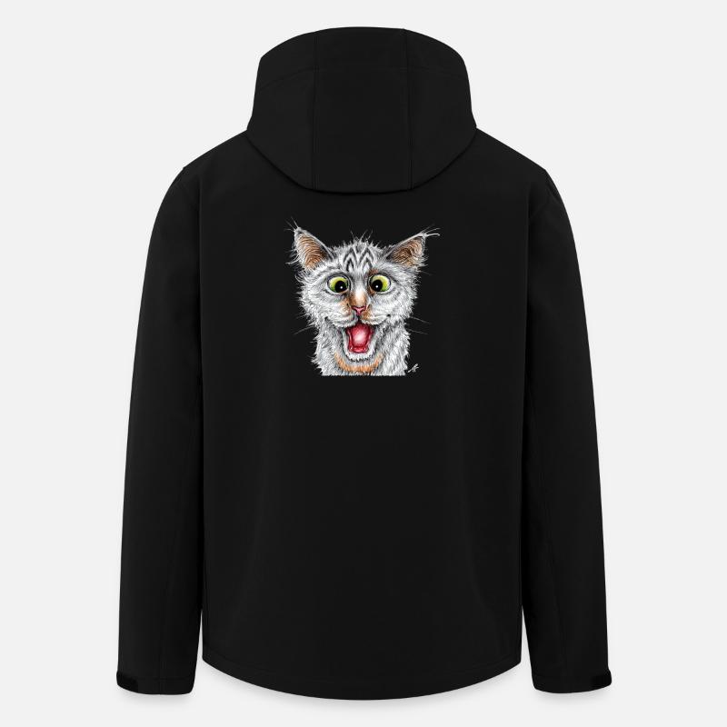 Happy Cat - Recycelte Männer Softshell-Jacke von Stanley/Stella - Schwarz