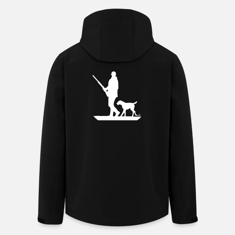 Jäger mit Hund auf der Pirsch - Recycelte Männer Softshell-Jacke von Stanley/Stella - Schwarz