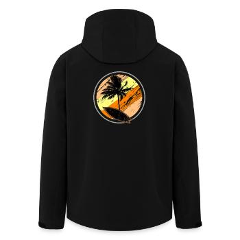 Beach Surf Sun - Recycelte Männer Softshell-Jacke von Stanley/Stella - Schwarz - Hinten - AI Model Male 185 light (185cm)