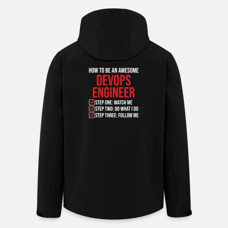 DevOps Engineer Motivation Quote T-Shirt - Men’s Recycled Softshell Jacket by Stanley/Stella - black