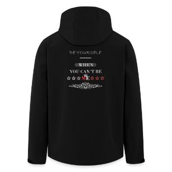 Sayings be you design - Men’s Recycled Softshell Jacket by Stanley/Stella - black - Back - AI Model Male 185 light (185cm)