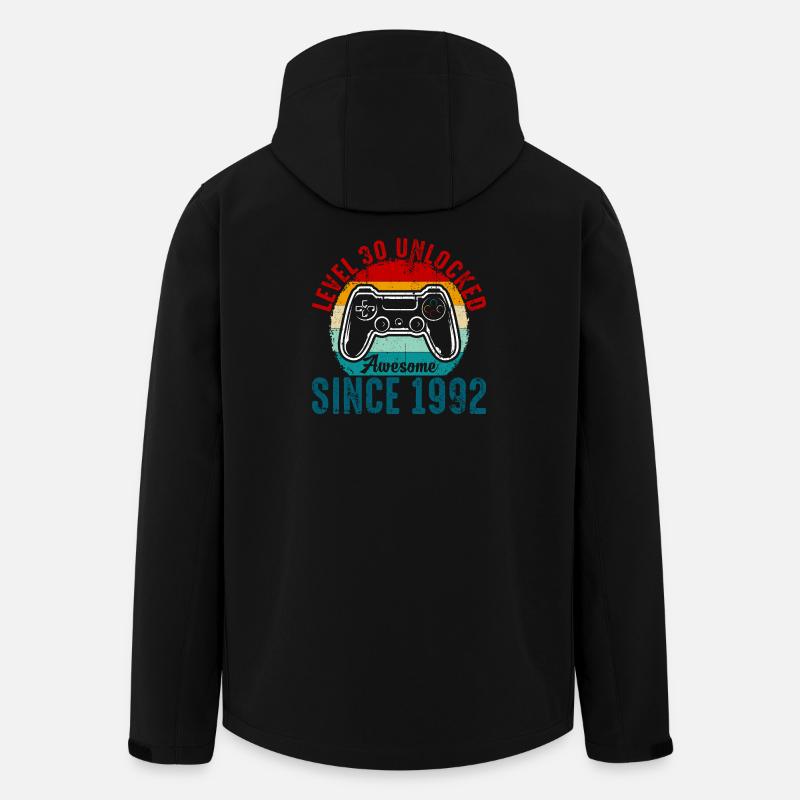T-shirt Contrôleur Rétro Débloqué Niveau 30 - Veste softshell homme en polyester recyclé Stanley/Stella - noir