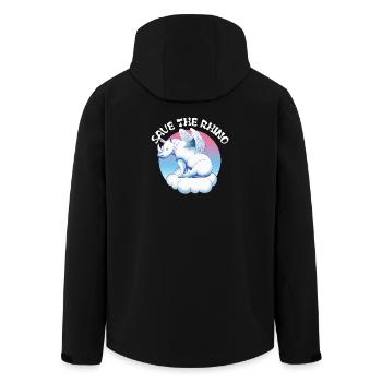 Die Nashörner retten| Nashorn - Recycelte Männer Softshell-Jacke von Stanley/Stella - Schwarz - Hinten - AI Model Male 185 light (185cm)