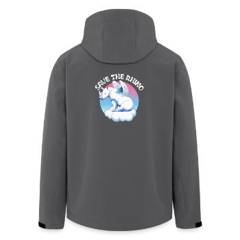 Sauver Les Rhinos | Rhinocéros - Veste softshell homme en polyester recyclé Stanley/Stella - charbon - Dos - AI Model Male 185 light (185cm)