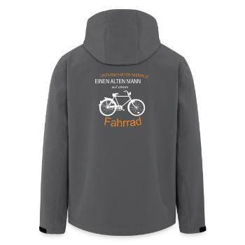 Unterschätze niemals einen alten Mann - Recycelte Männer Softshell-Jacke von Stanley/Stella - Schwarz - Hinten - AI Model Male 185 light (185cm)