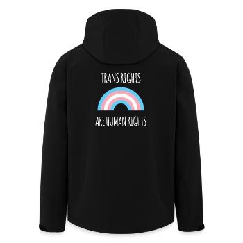 Pride Month - Trans Rights Art Human Rights - Men’s Recycled Softshell Jacket by Stanley/Stella - black - Back - AI Model Male 185 light (185cm)