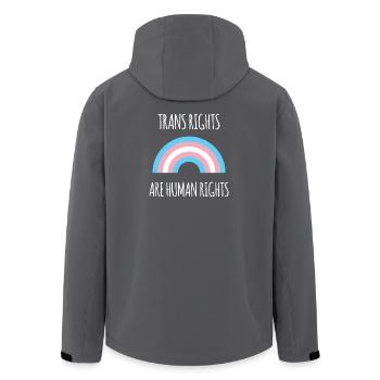 Pride Month - Trans Rights Art Human Rights - Men’s Recycled Softshell Jacket by Stanley/Stella - anthracite - Back - AI Model Male 185 light (185cm)