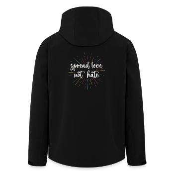 Pride Month - Spread Love Not Hate - Men’s Recycled Softshell Jacket by Stanley/Stella - black - Back - AI Model Male 185 light (185cm)
