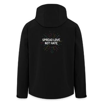 Pride Month - Spread Love Not Hate - Men’s Recycled Softshell Jacket by Stanley/Stella - black - Back - AI Model Male 185 light (185cm)