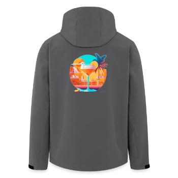 80s Cocktail - Men’s Recycled Softshell Jacket by Stanley/Stella - anthracite - Back - AI Model Male 185 light (185cm)